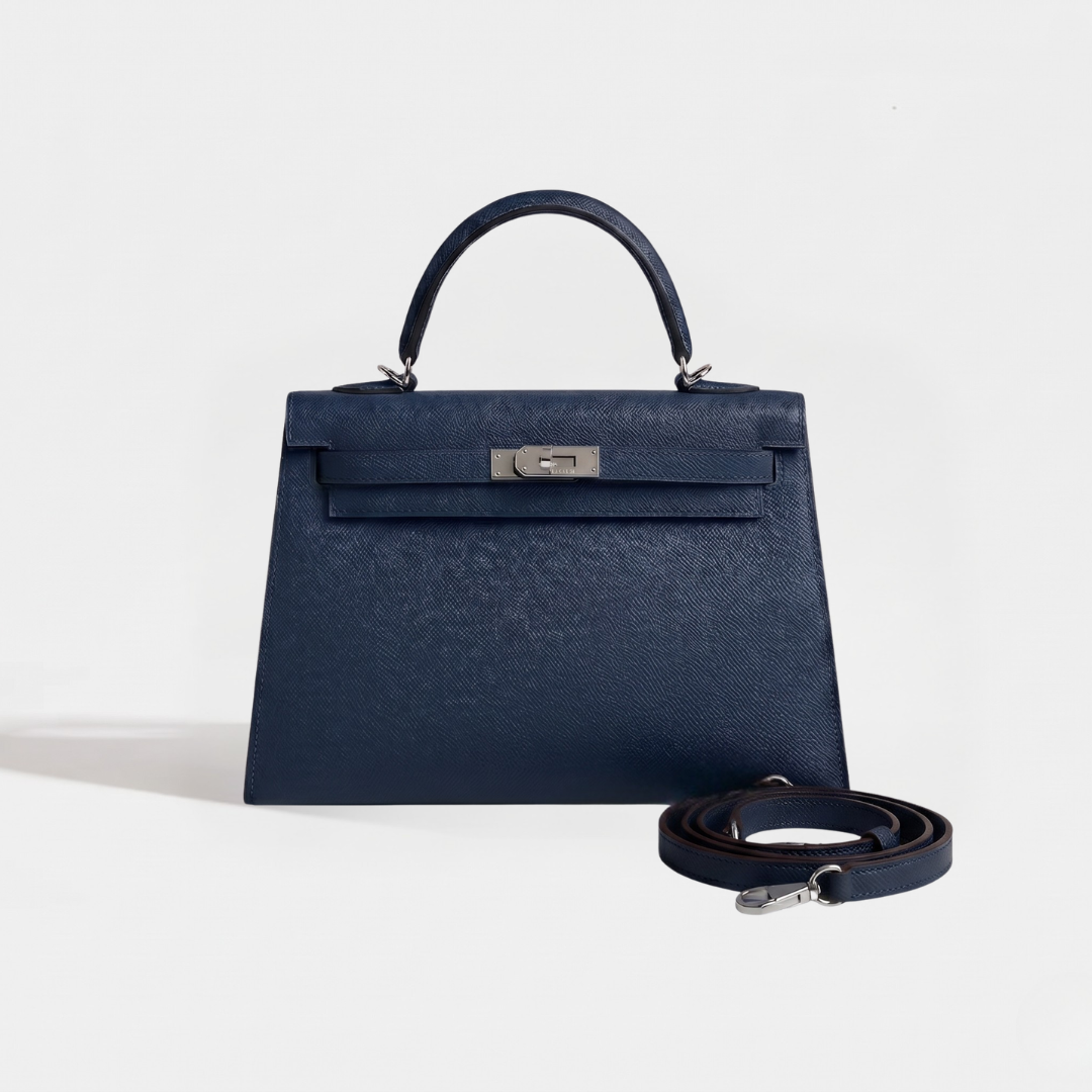 Sac cuir Vitoria "bleu marine"