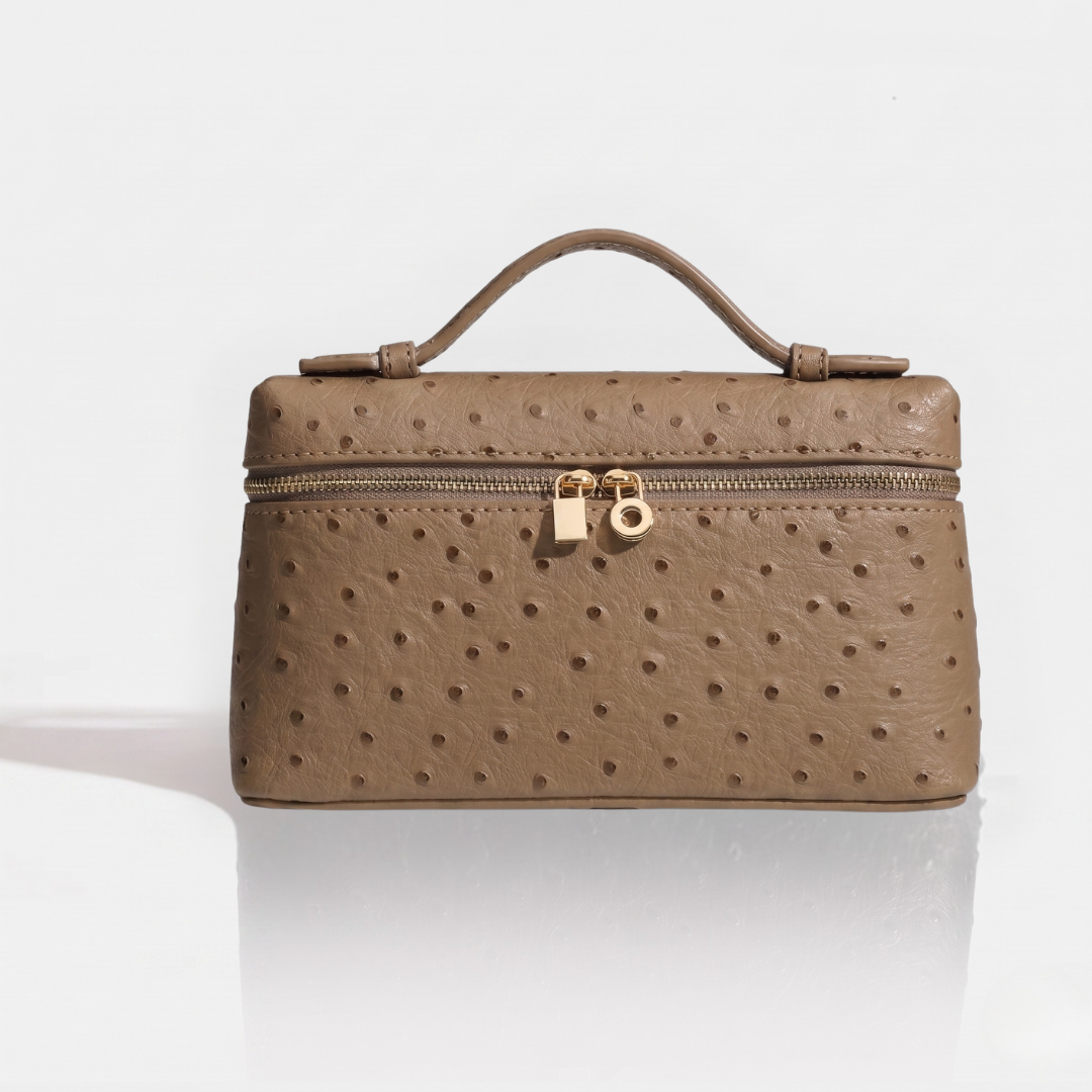 Sac cuir Léna "Café autruche"