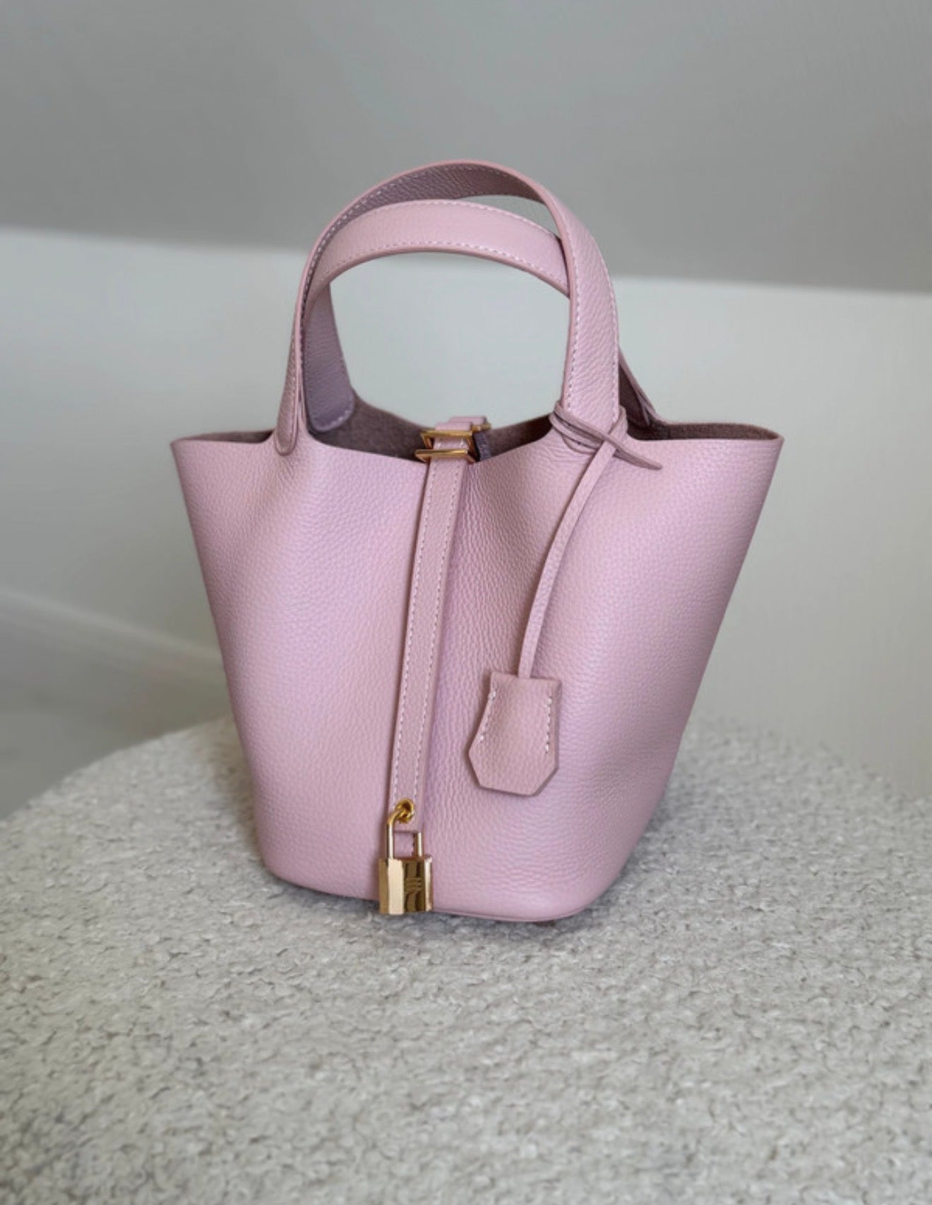 Sac cuir Moka "rose clair"