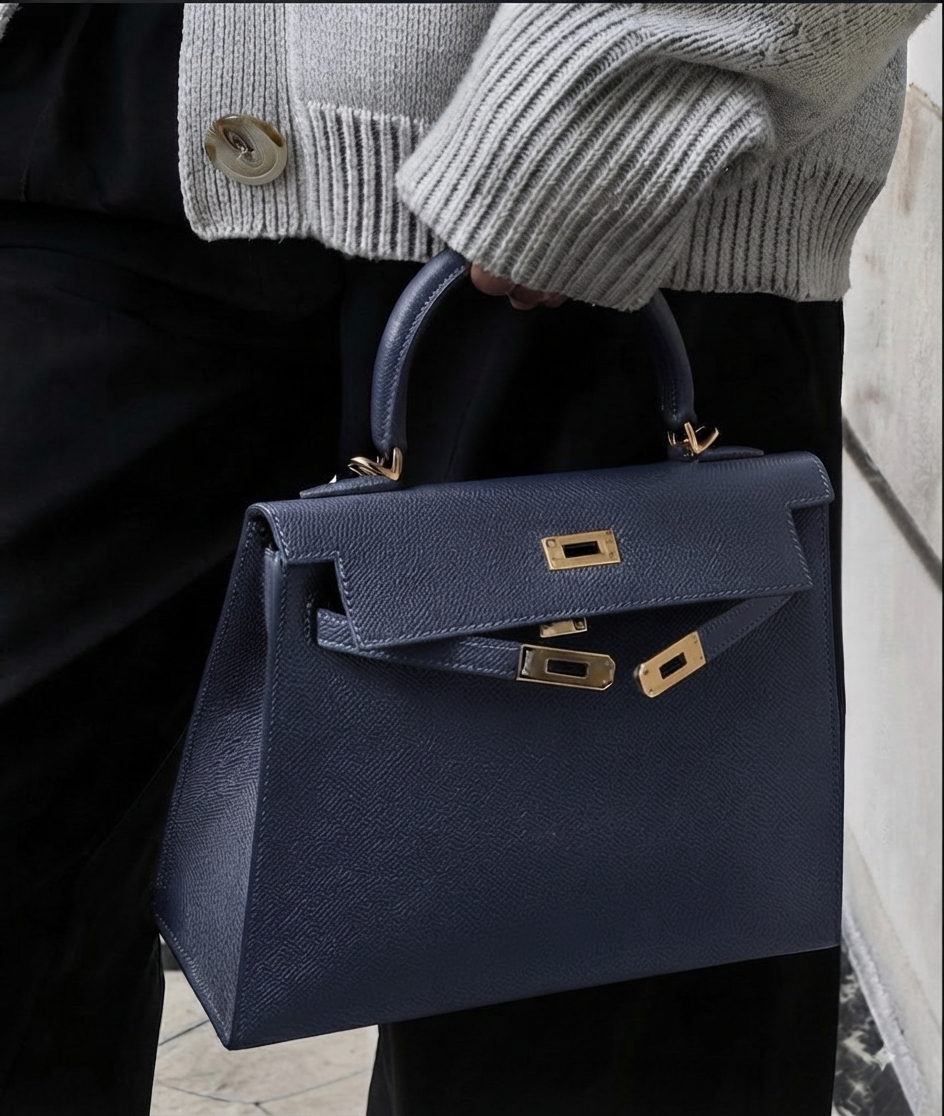 Sac cuir Vitoria "bleu marine"