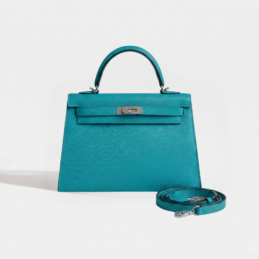 Sac cuir Vitoria "turquoise"