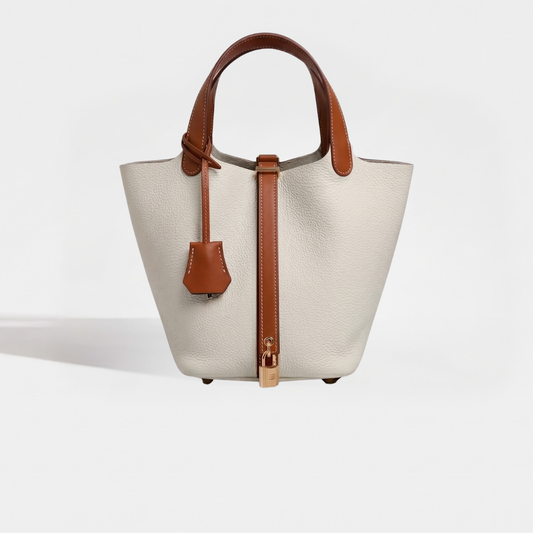Sac cuir Moka "crème camel"