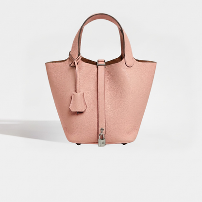 Sac cuir Moka "rose clair"