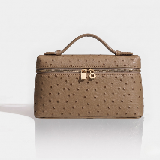 Sac cuir Léna "Café autruche"