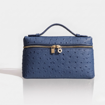 Sac cuir Léna "Bleu autruche"