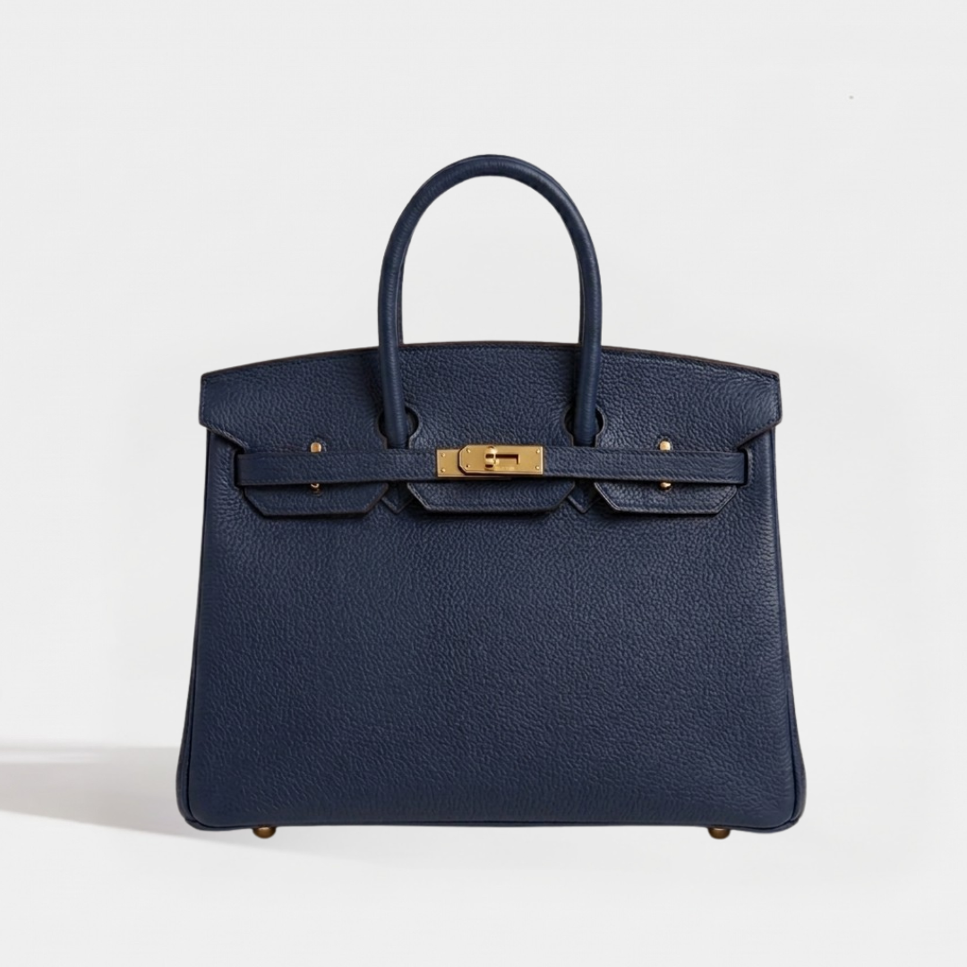 Sac cuir Tiya "bleu marine"