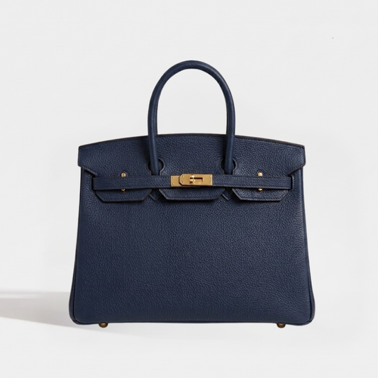 Sac cuir Tiya "bleu marine"