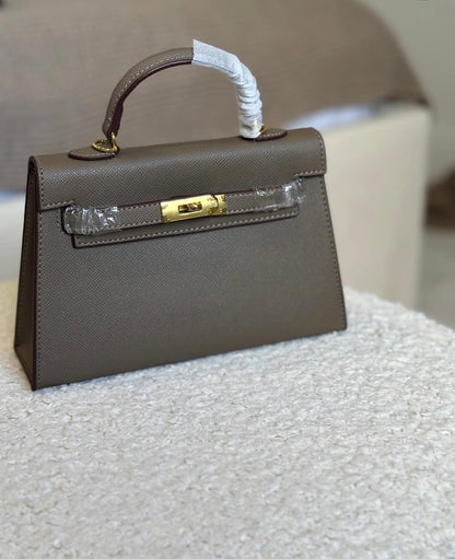 Sac cuir Vitoria "gris éléphant"
