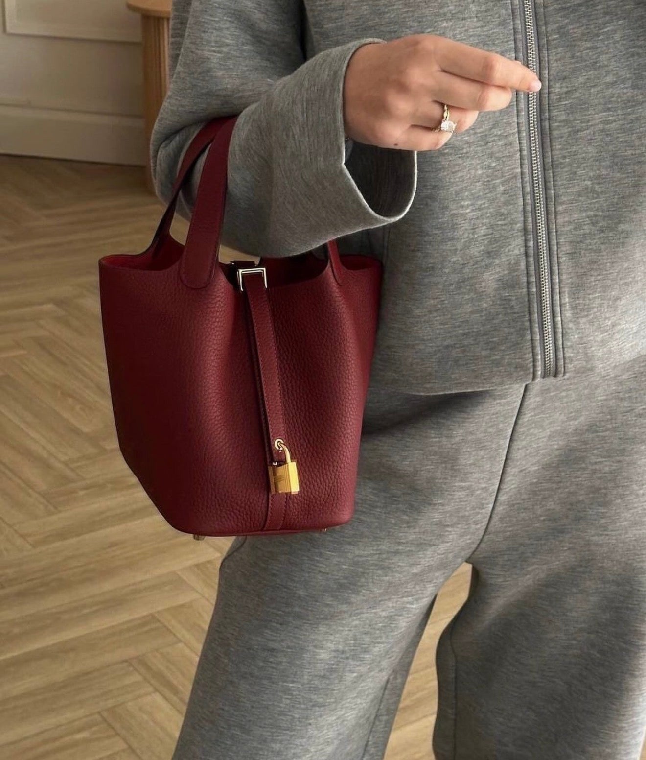 Sac cuir Moka "rouge"