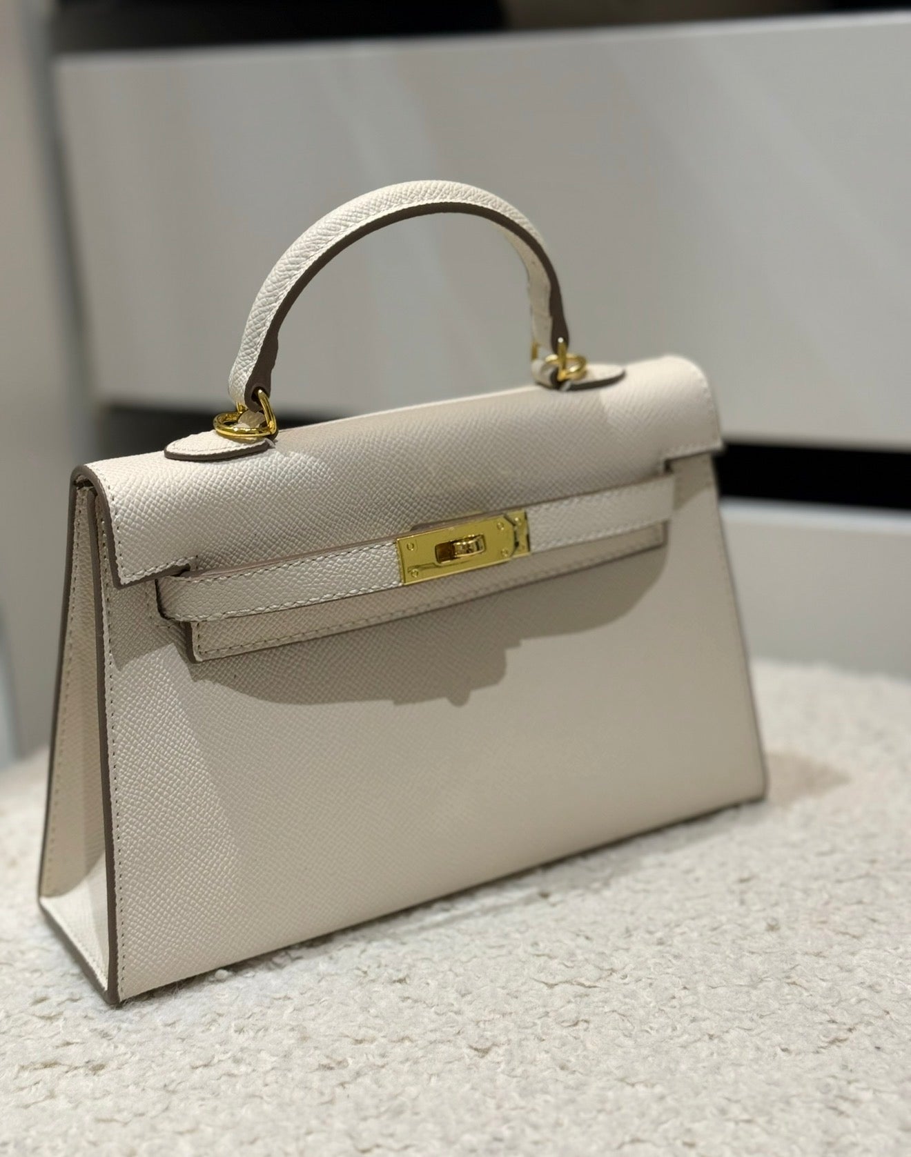 Sac cuir Vitoria "blanc crémeux"