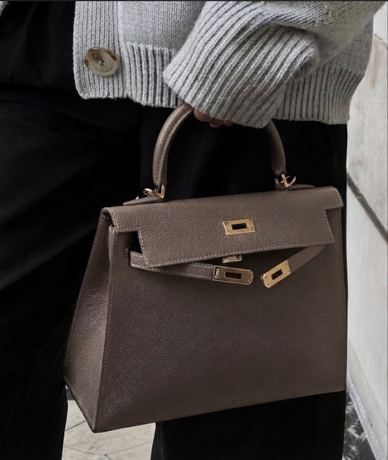 Sac cuir Vitoria "gris éléphant"