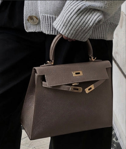 Sac cuir Vitoria "gris éléphant"