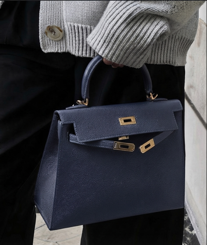 Sac cuir Vitoria "bleu marine"
