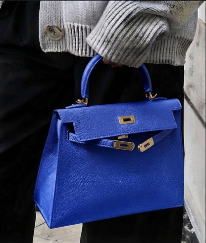 Sac cuir Vitoria "bleu"