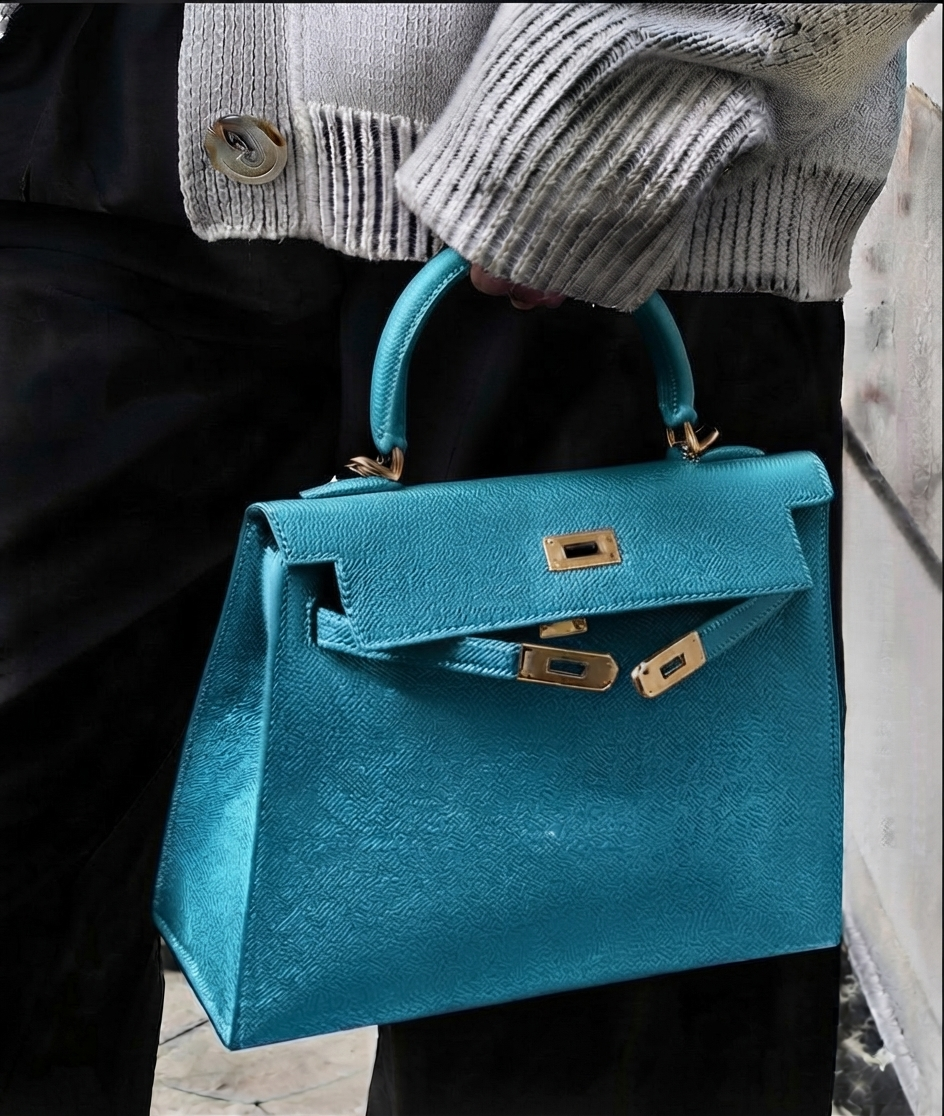 Sac cuir Vitoria "turquoise"