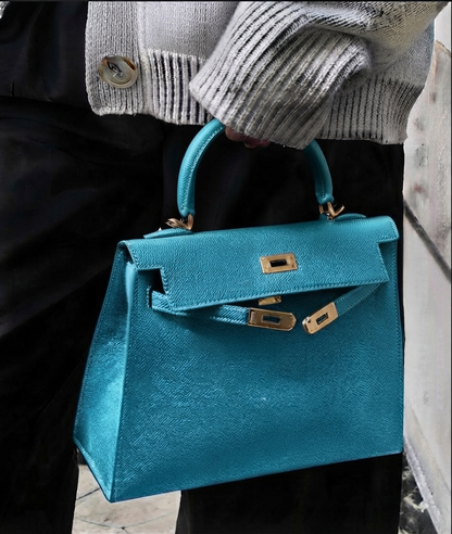 Sac cuir Vitoria "turquoise"