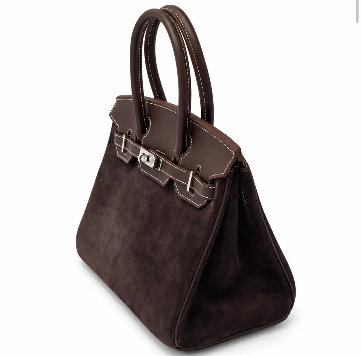 Sac cuir Alya "Suède Marron "