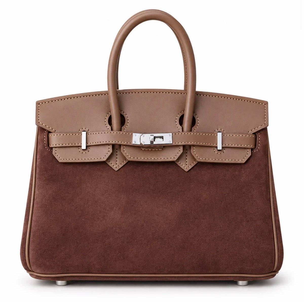 Sac cuir Alya "Suède Cacao "
